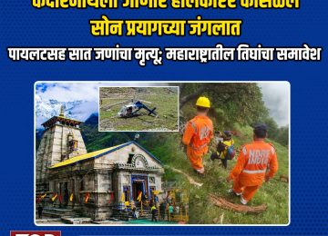 KEDARNATH HELICOPTER CRASH: केदारनाथधामकडे जाणाऱ्या आर्यन एव्हिएशनच्या हेलिकॉप्टरचा भीषण अपघात झाला असून, या दुर्घटनेत पायलटसह (KEDARNATH HELICOPTER CRASH) सात प्रवाशांचा मृत्यू झाला आहे.