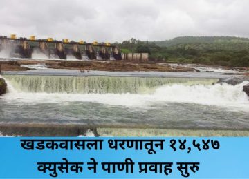 Water Discharge from Khadakwasla Dam: Increased Water Flow from Khadakwasla Dam; Rise in Mutha River Water Level