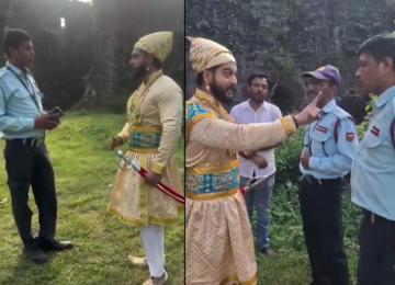 VASAI FORT VIRAL VIDEO:  शिवरायांच्या महाराष्ट्रातील किल्ल्यावर शिवरायांच्या वेशात फोटोशूट करणाऱ्या इन्फ्लुएन्सरला परप्रांतीय सुरक्षारक्षकाकडून अडवण्यात आलं. किल्ल्यांवर अनेक जोडपी येतात, अनेकांकडून अश्लील कृत्य केली जातात, अनेकदा किल्ल्यांवर दारू पार्ट्या रंगतात.